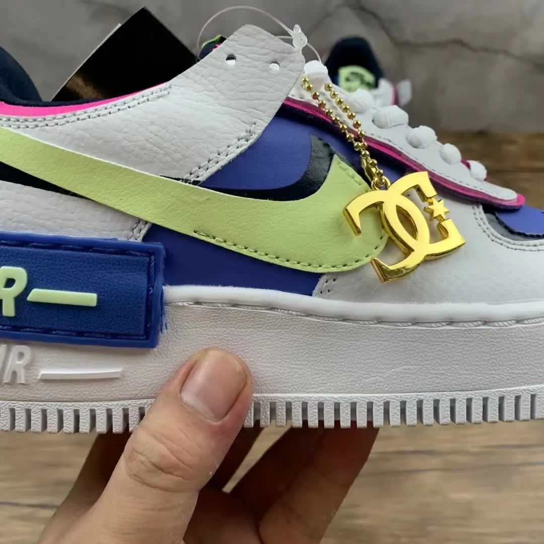 Air Force 1 Shadow White Sapphire Barely Volt CJ1641 100 Cushioned Insole