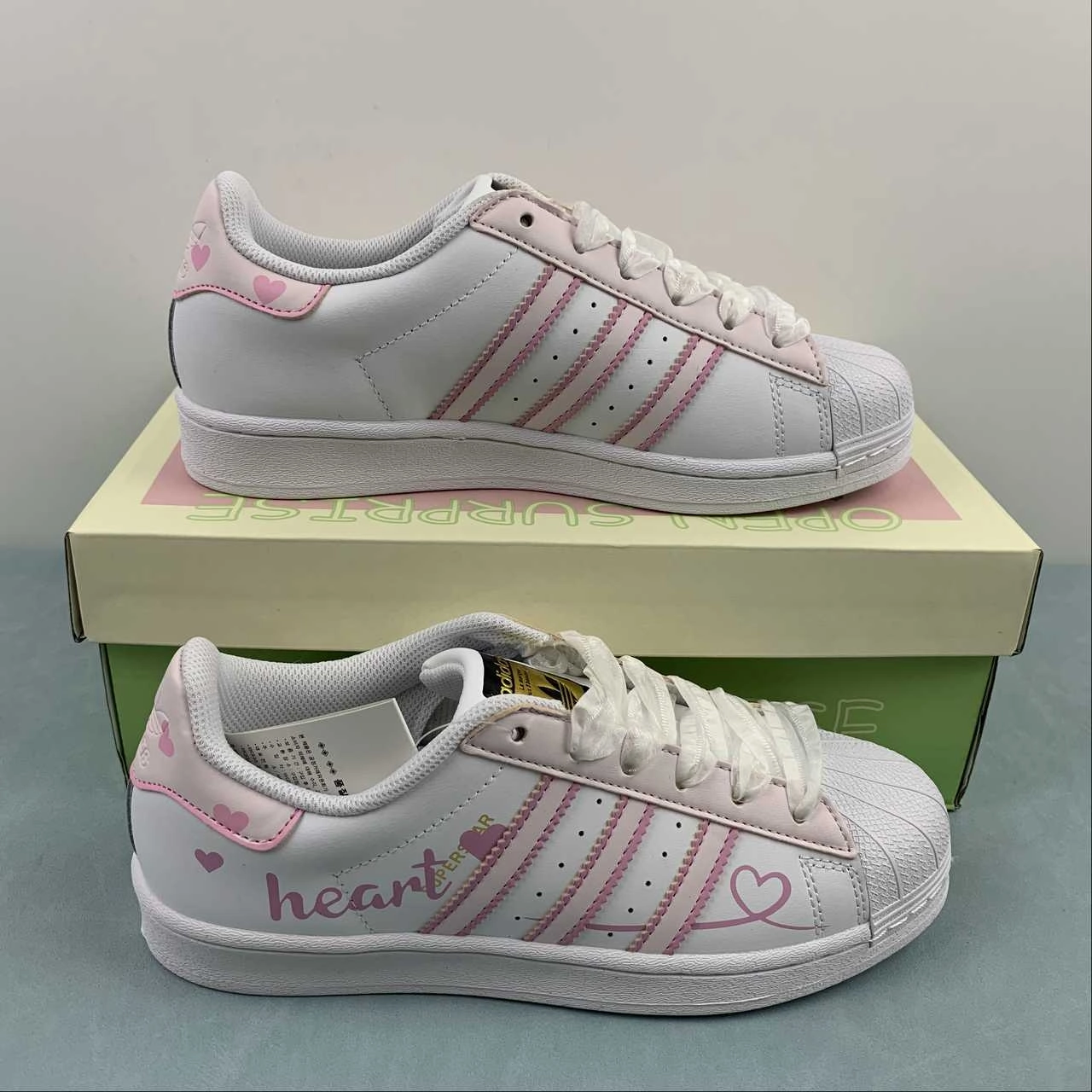 grassland running shoes running in a martial arts studio shoes Adidas Superstar Heart Classic Shell Head EG4958