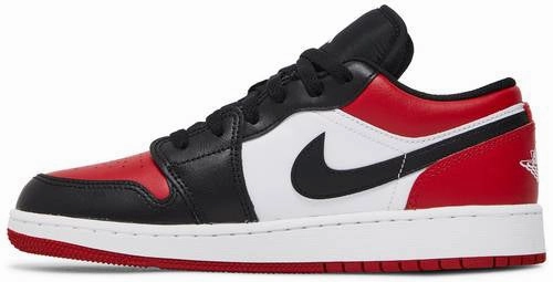 Quick Dry Material Technology Customizable Fit Nike Jordan 1 Low Bred Toe GS
