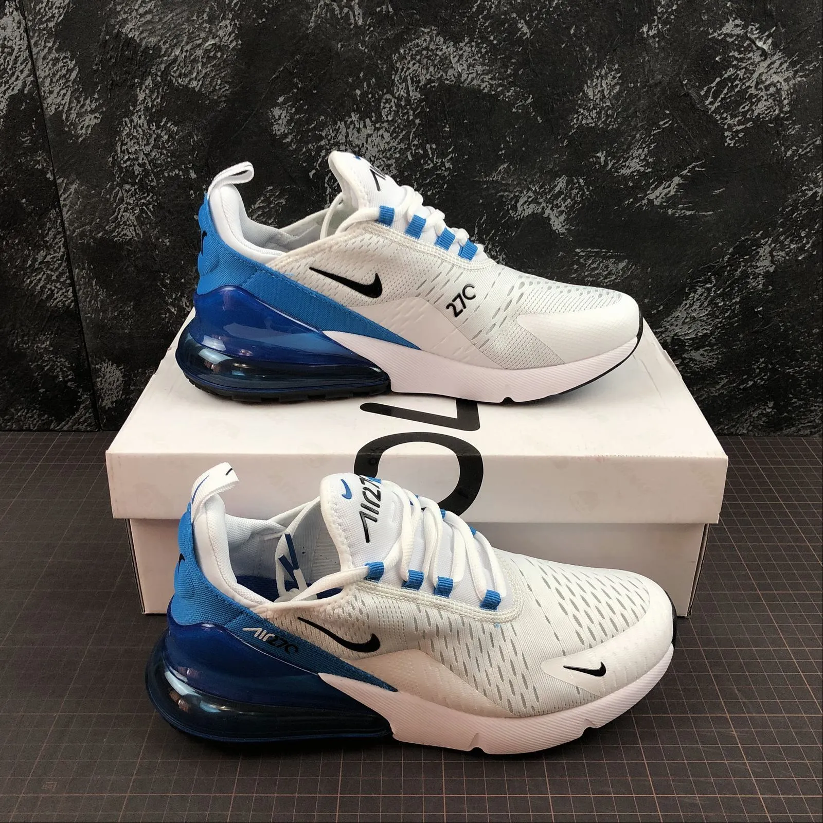 Air Max 270 White Black Photo Blue AH8050-110 indoor usability