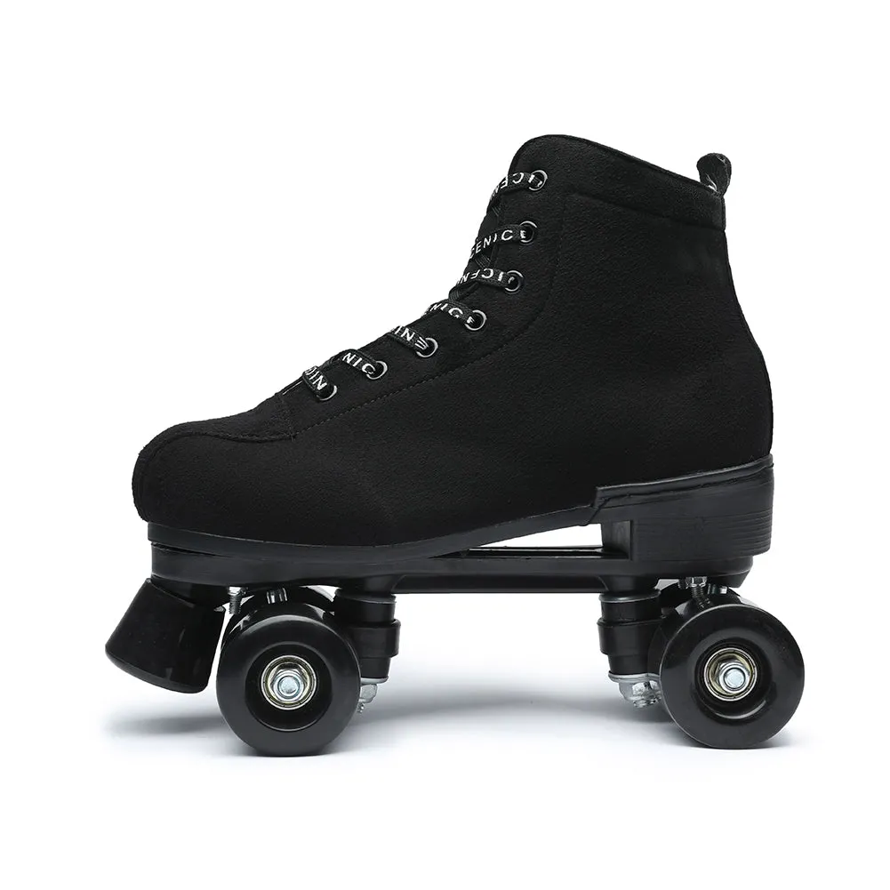 Roller Skates for Women Black Child High Top Quad Rink Skate Shoes