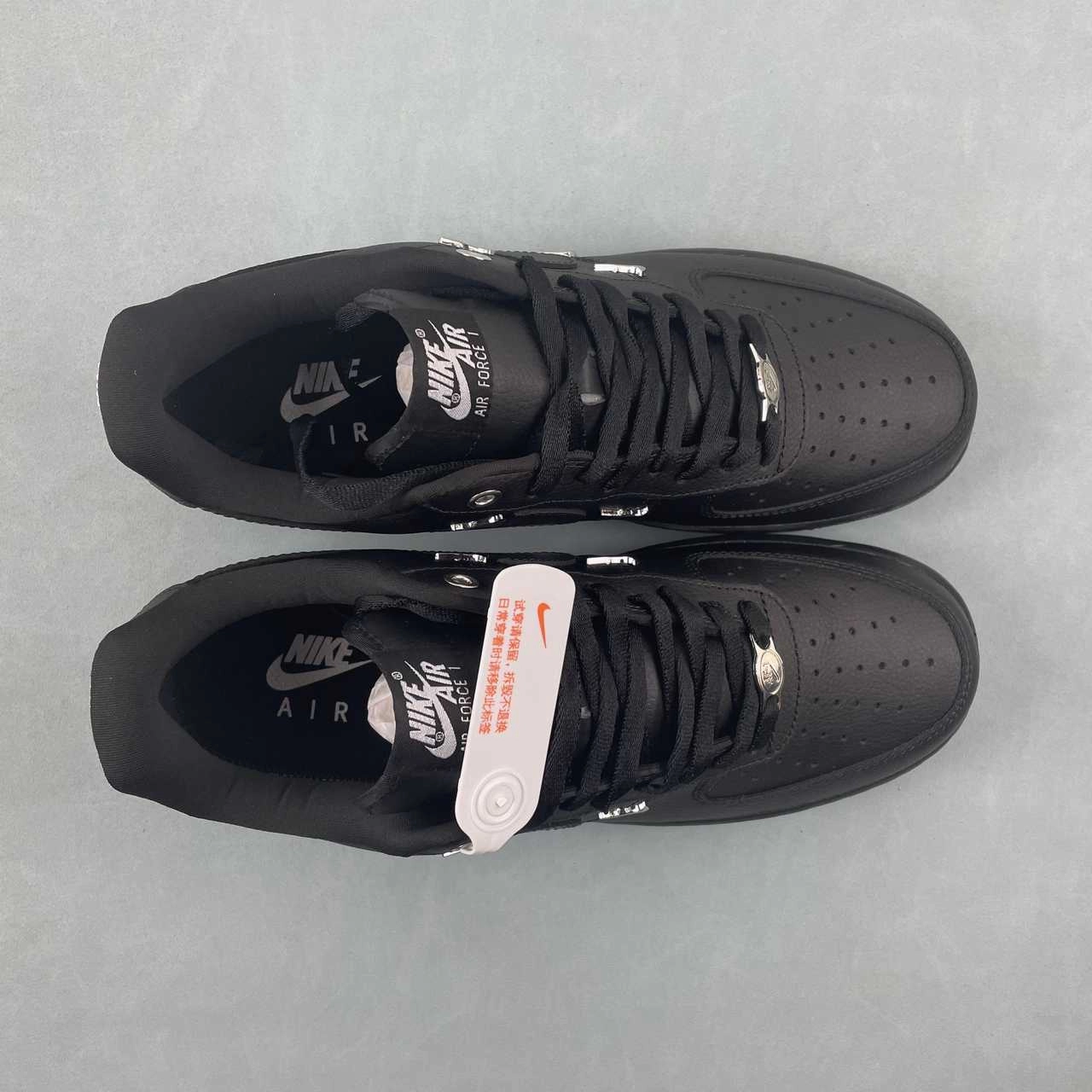 Wedges Chic Everyday Air Force 1 07 Low Black Silver Mini Swoosh HQ1180-001