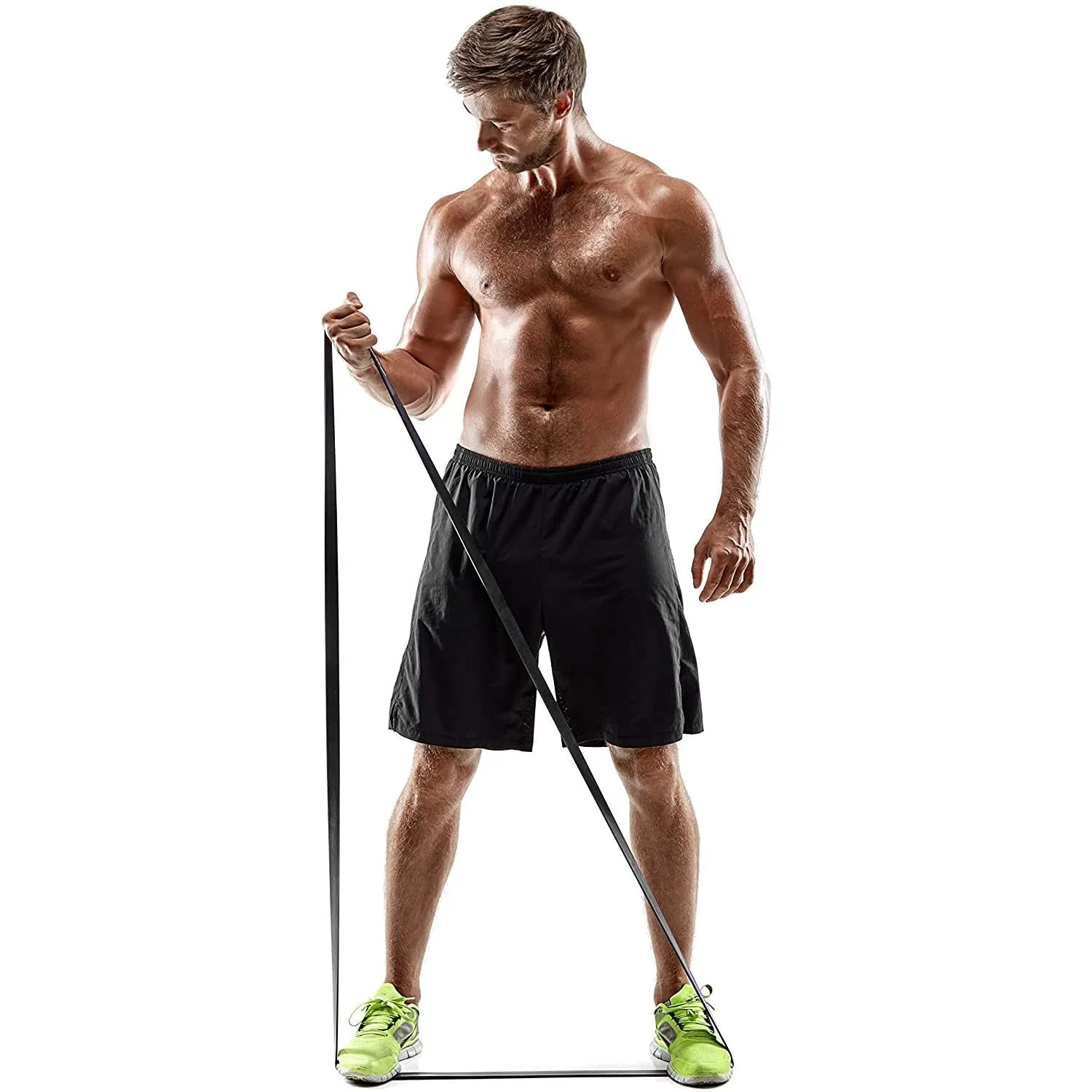 Rubber fitness exercise band Resistance band Gymnastics band (22-56 kg resistance) - Green