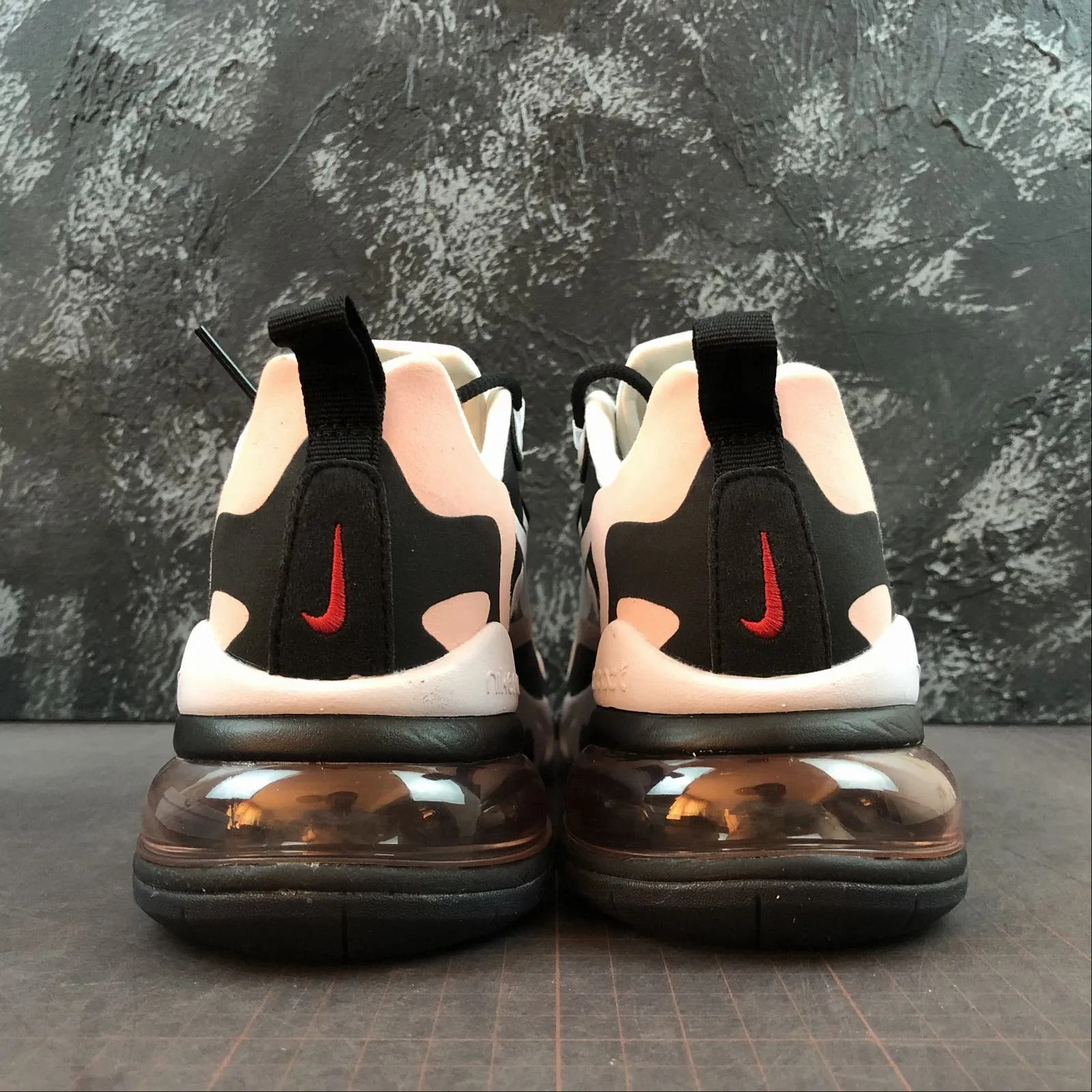 hill training running gear adult sizes Air Max 270 React Black White Bleached Coral AT6174-005