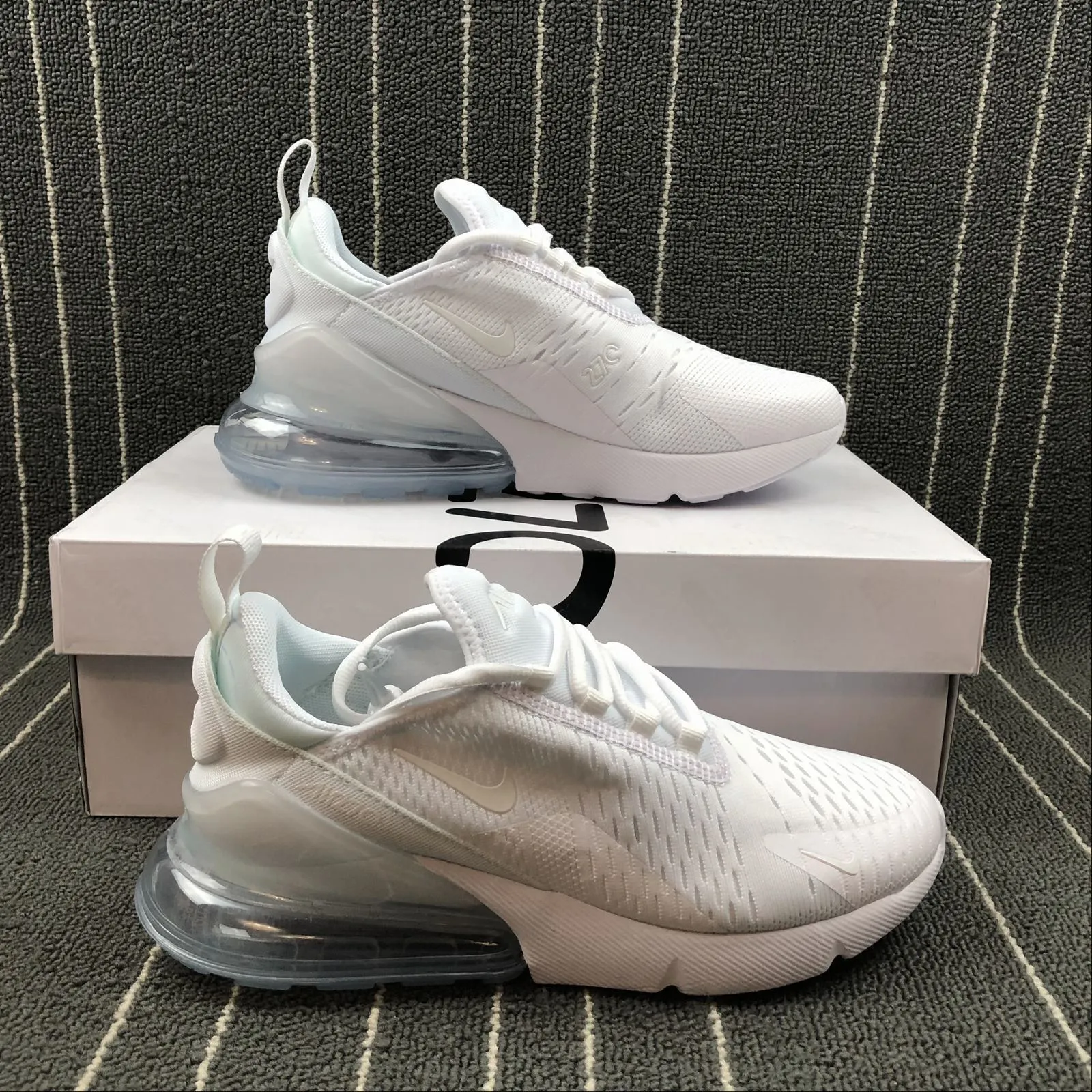 Air Max 270 White-White-White AH6789-102 Ergonomic Build removable - insole running option