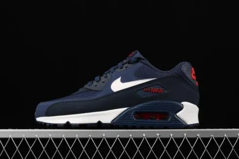 multi - directional traction Air Max 90 Essential Dark Blue White Red AJ1285-403