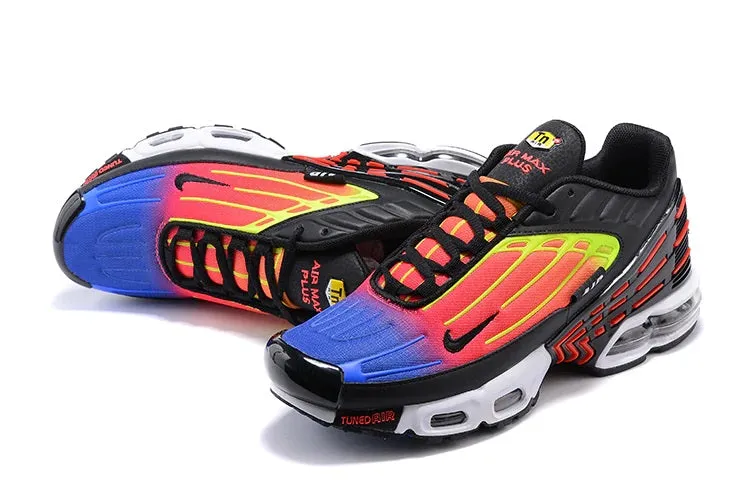 Air Max Plus 3 Black Neon Bright Crimson Volt DR8602-001 Breathable Shorts