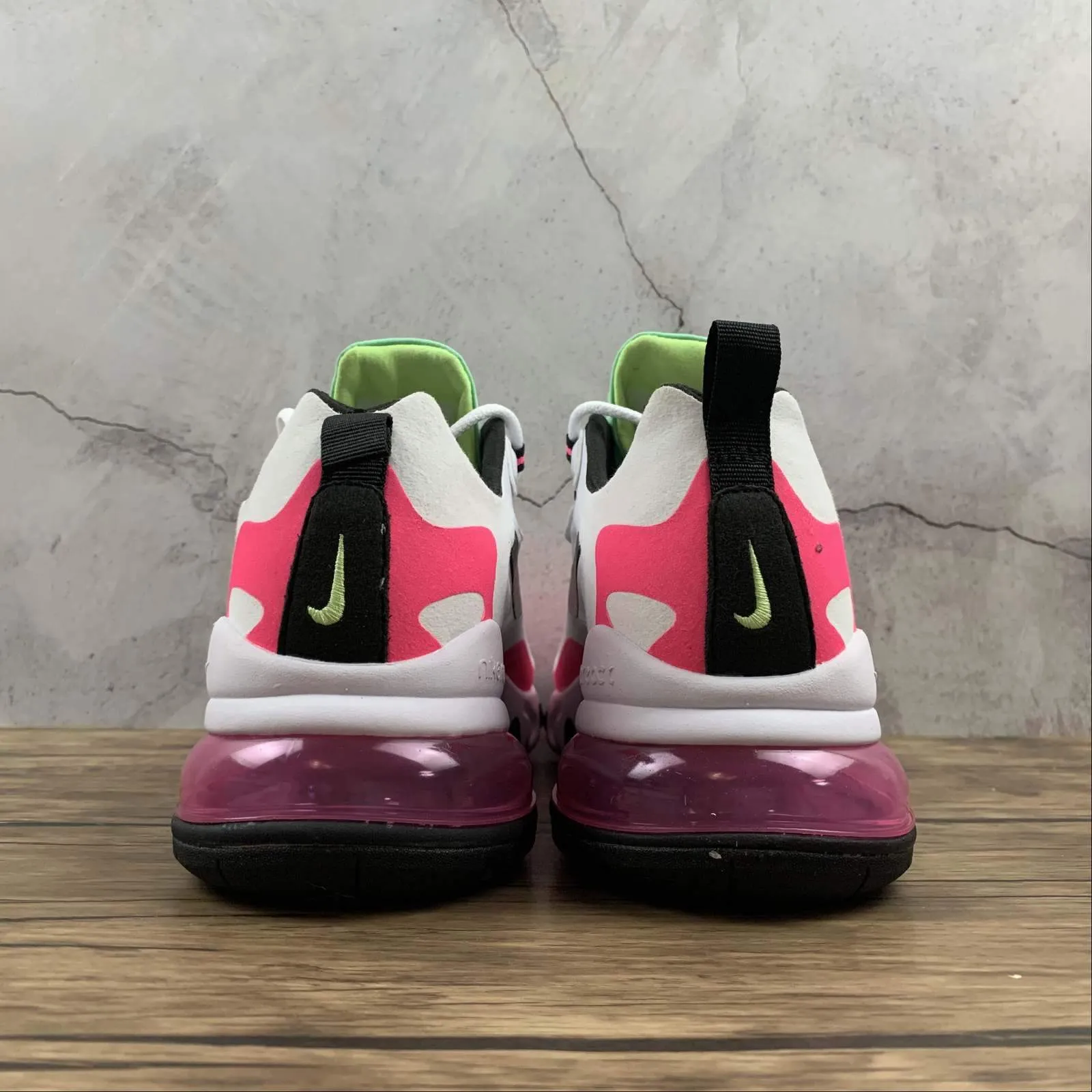 Air Max 270 React Black White Hyper Pink CJ0619-101 leather - upper - feature shoes reflective - elements