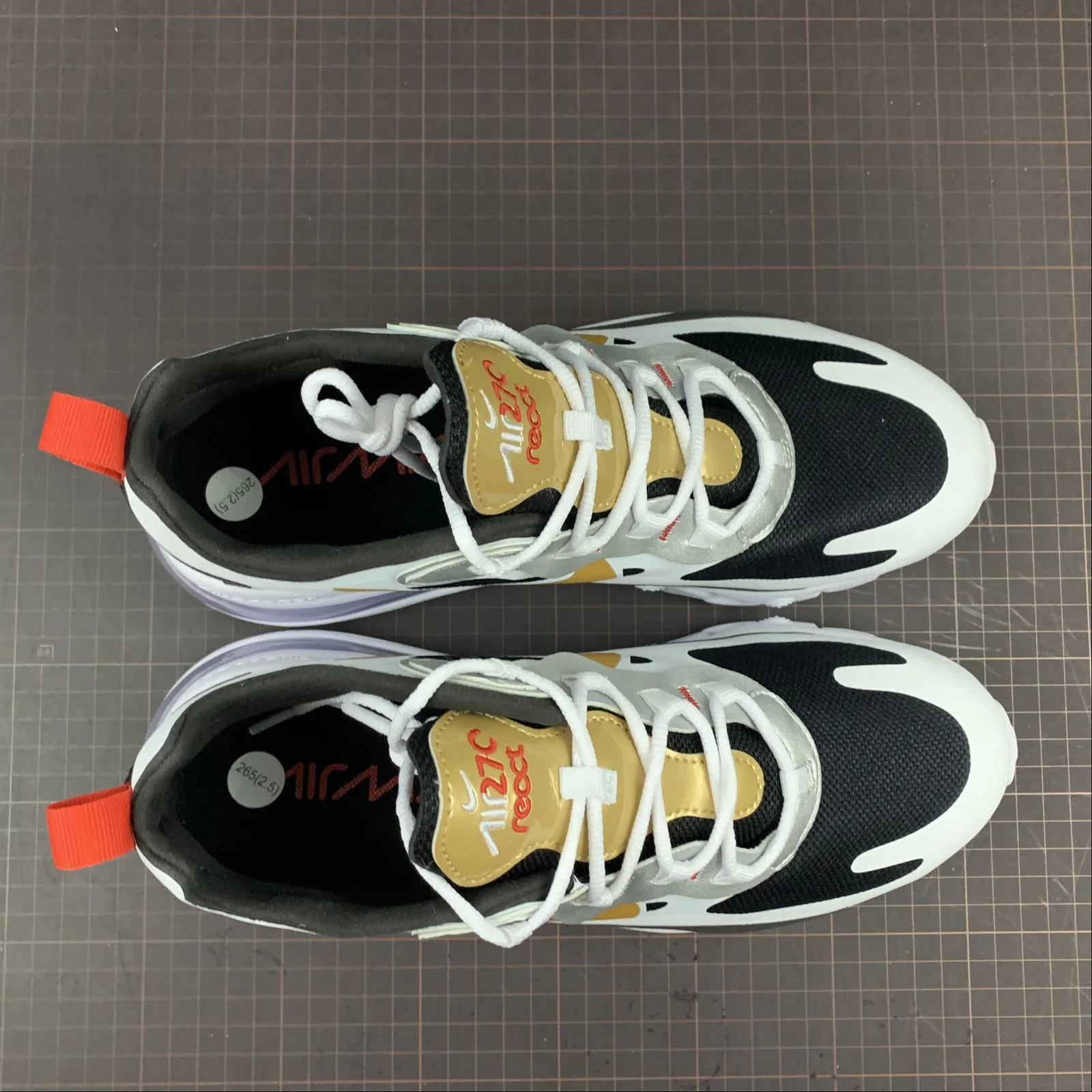 Air Max 270 React Vast Grey Metallic Gold-Black CT3433-001 suede - upper shoes anaerobic running gear