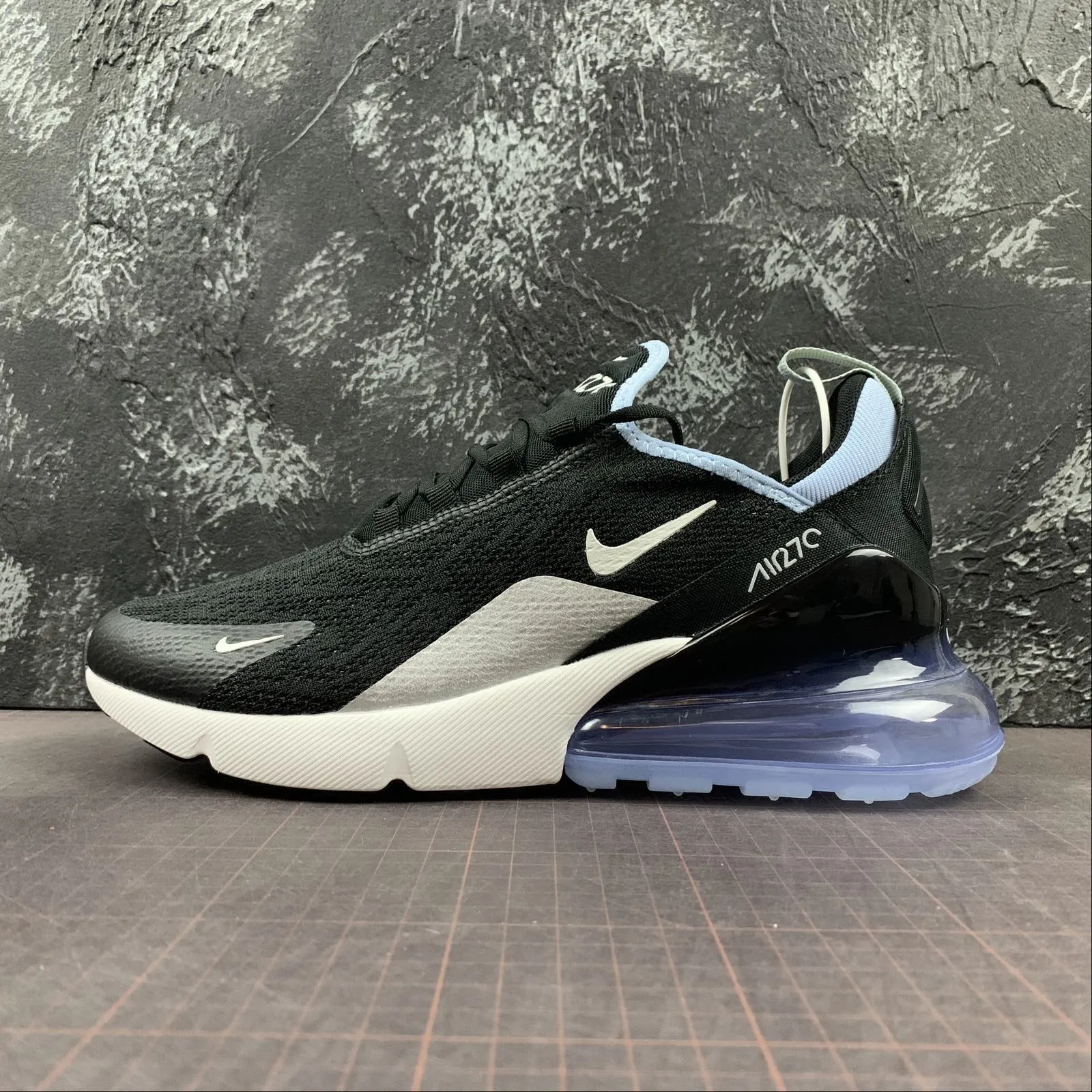 Air Max 270 Black Aluminum-Summit White AH6789-009 Half   Size Available