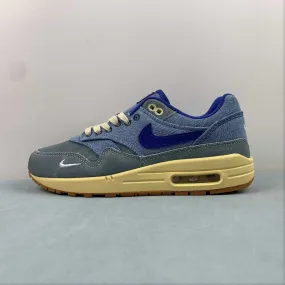ShockAbsorbing Weatherproof Air Max 1 PRM Dirty Denim Deep Royal Blue Lemon Wash DV3050-300