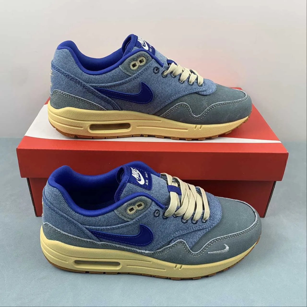Air Max 1 PRM Dirty Denim Deep Royal Blue Lemon Wash DV3050-300 brand - name