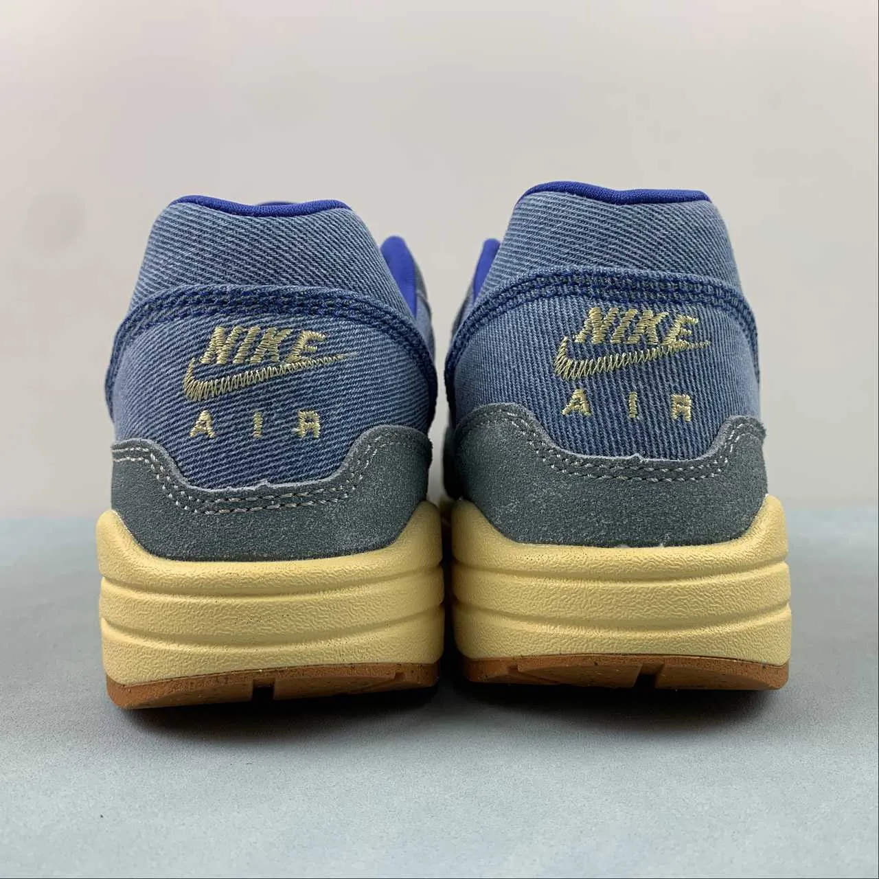 Air Max 1 PRM Dirty Denim Deep Royal Blue Lemon Wash DV3050-300 seasonal shoes reinforced - areas