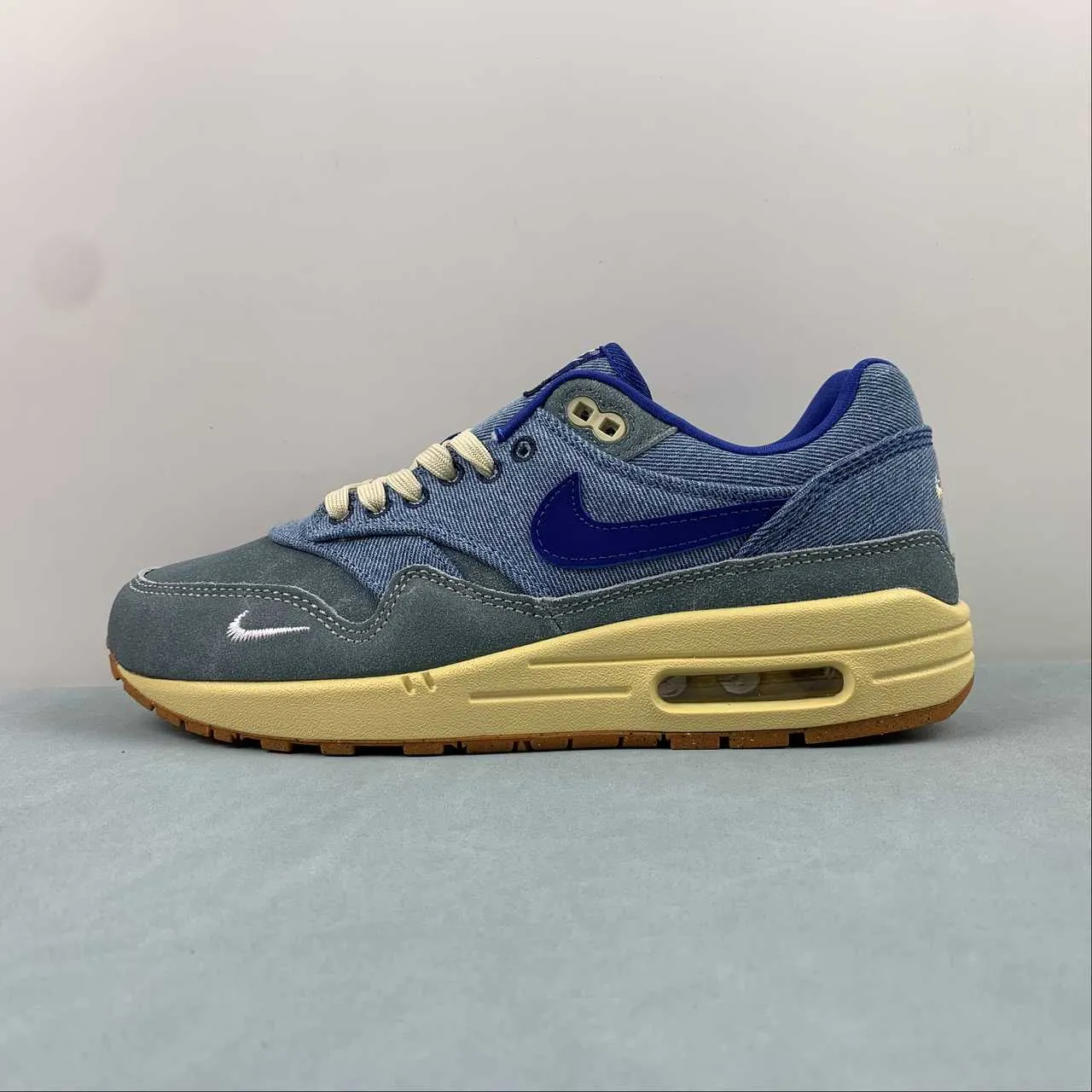 ShockAbsorbing Weatherproof Air Max 1 PRM Dirty Denim Deep Royal Blue Lemon Wash DV3050-300