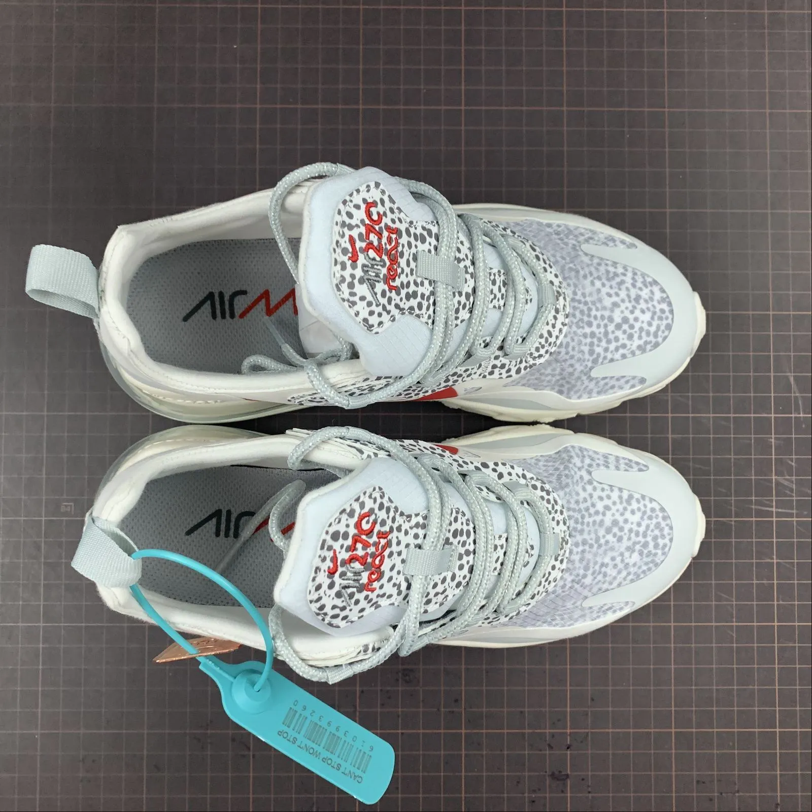 Air Max 270 React Leopard Print CT2535-001 buckle closure shoes