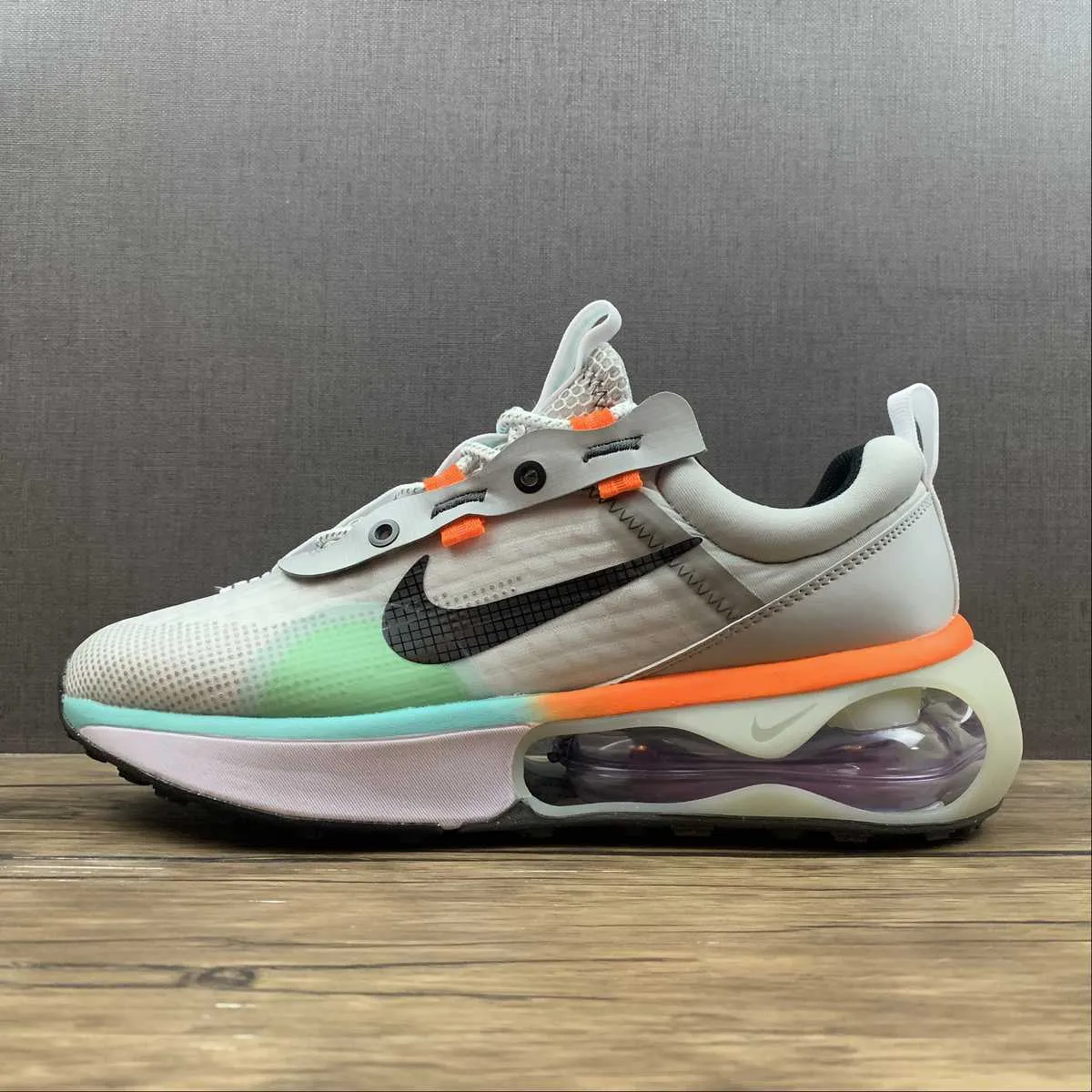 Air Max 2021 Gray Fog White Iron Aurora Green DO2336-010 Injury prevention unstable - surface shoes