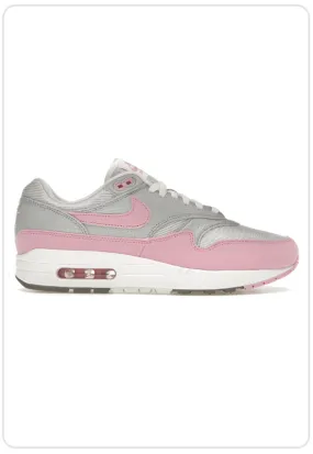 Nike Air Max 1 '87 Metallic Platinum Pink Rise Running Comfort Stable Midsole