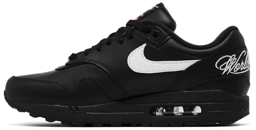 Nike Air Max 1 x Supreme 87 SP Black White adjustable - strap shoes mesh construction