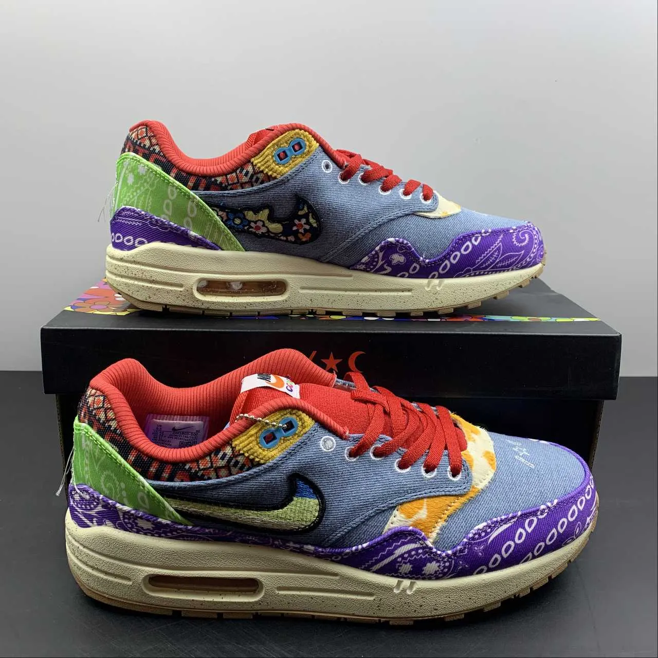 Concepts x Air Max 1 Paisley Wild Violet Multi-Color Sail DN1803-500 New Arrival