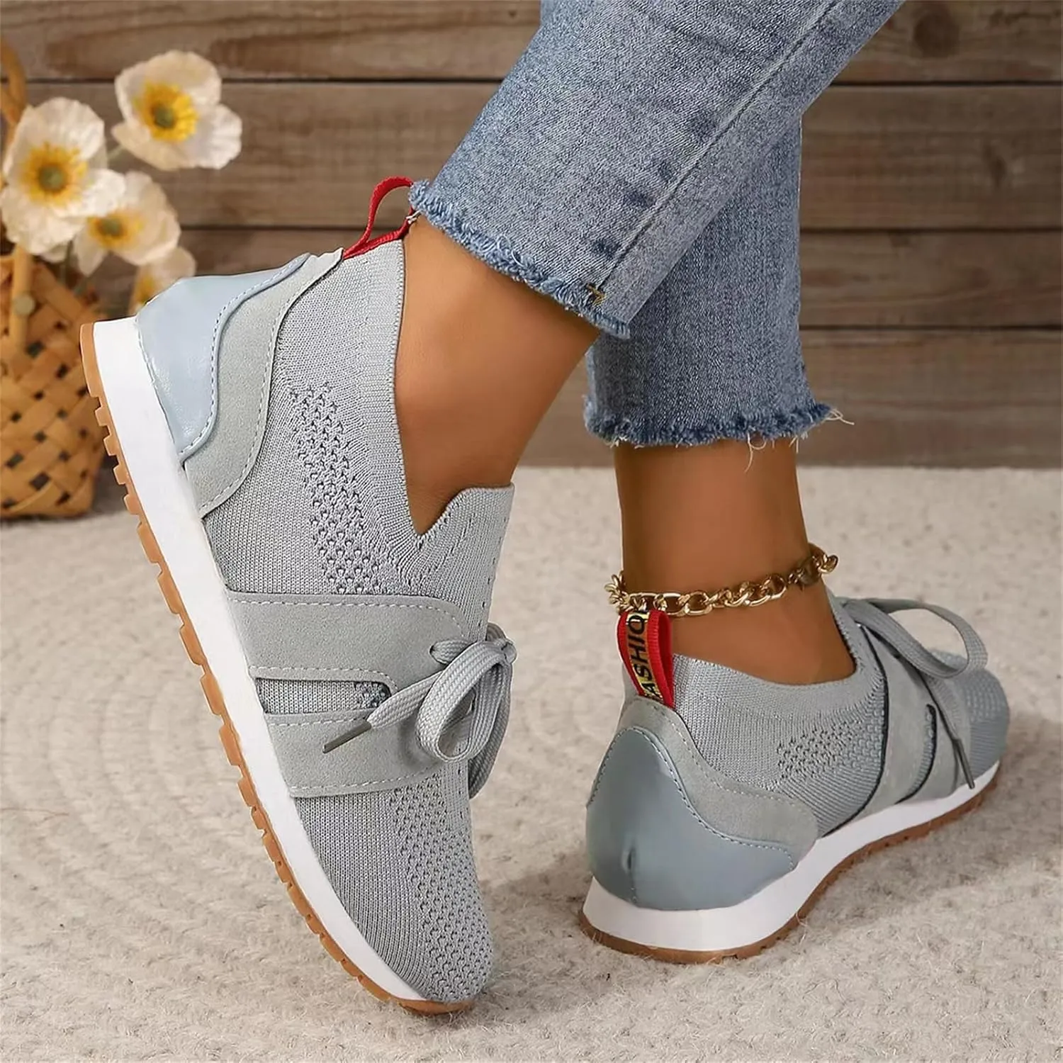 Running Shoes For Women Slip On Walking Shoes Lightweight Gym Workout Mesh Tennis Shoes Breathable Fashion Sneakers