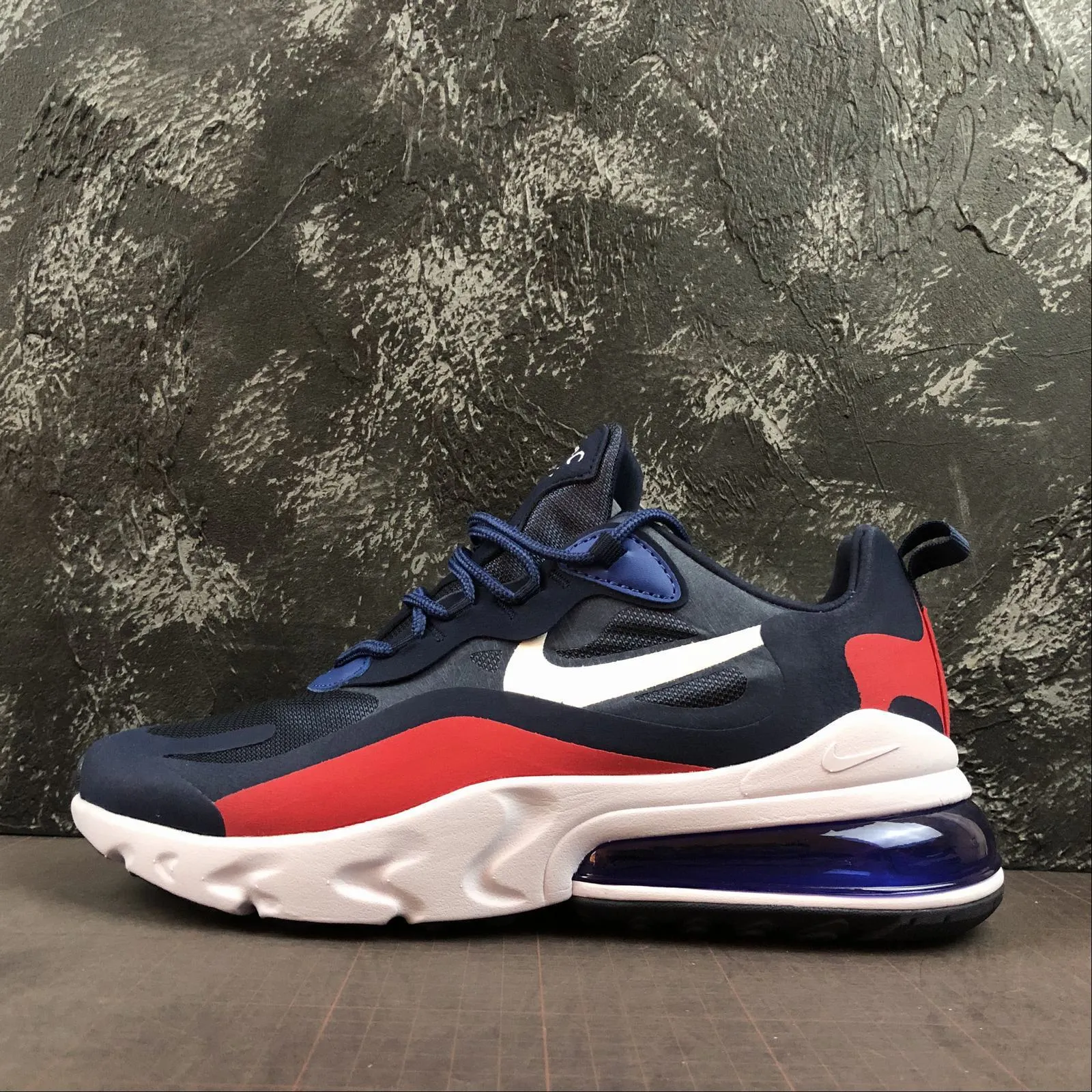 Air Max 270 React Royal Grey Orange AT6174-004 padded - collar running gear