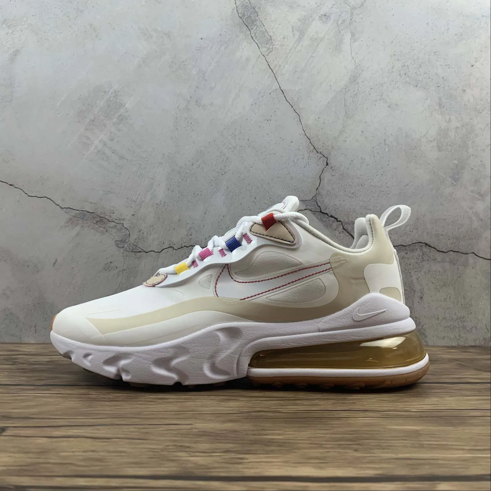 Air Max 270 React Pale Ivory Pale Vanilla CQ0208-101 biomechanically - correct