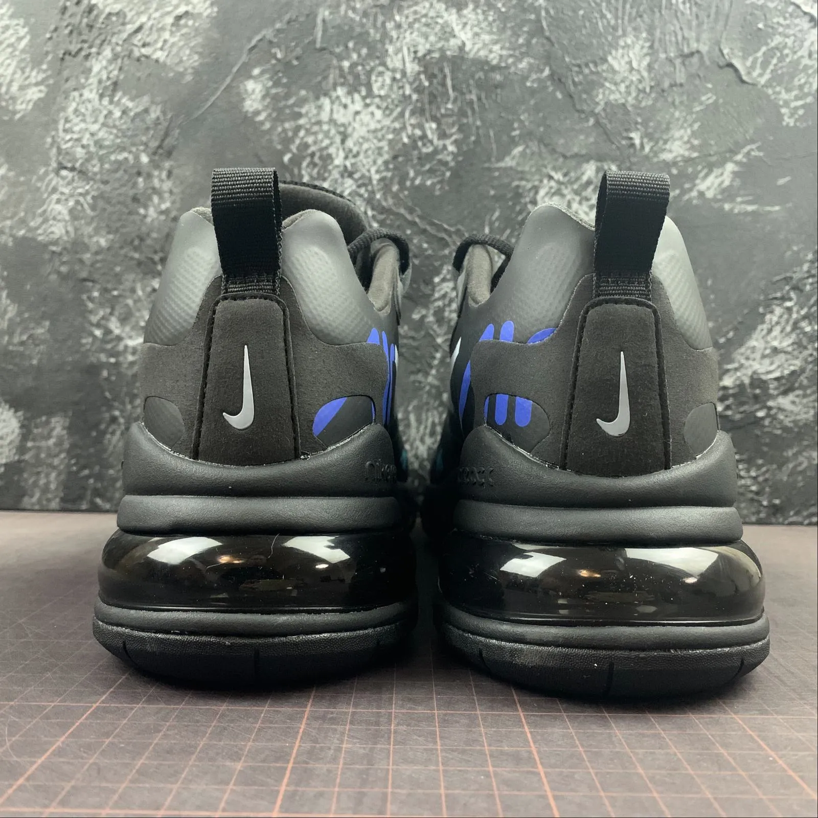 Air Max 270 React Black Blue Hero-Hyper Royal CT2203-001 low - top shoe kind monochromatic shoe look