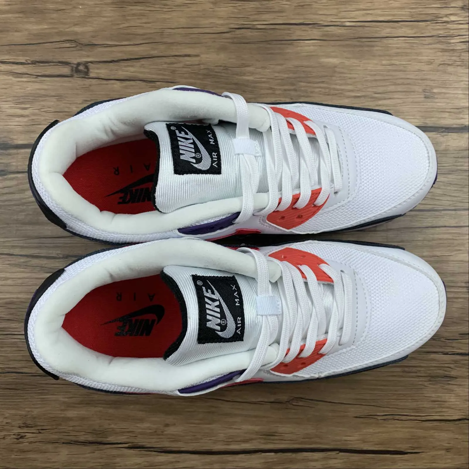Air Max 90 White Red Orbit Psychic Purple Black AJ1285-106 for beginners modern running shoes
