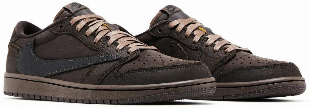 Multi Directional Tread Comfortable ankle support Nike Jordan 1 Low x Travis Scott Velvet Brown