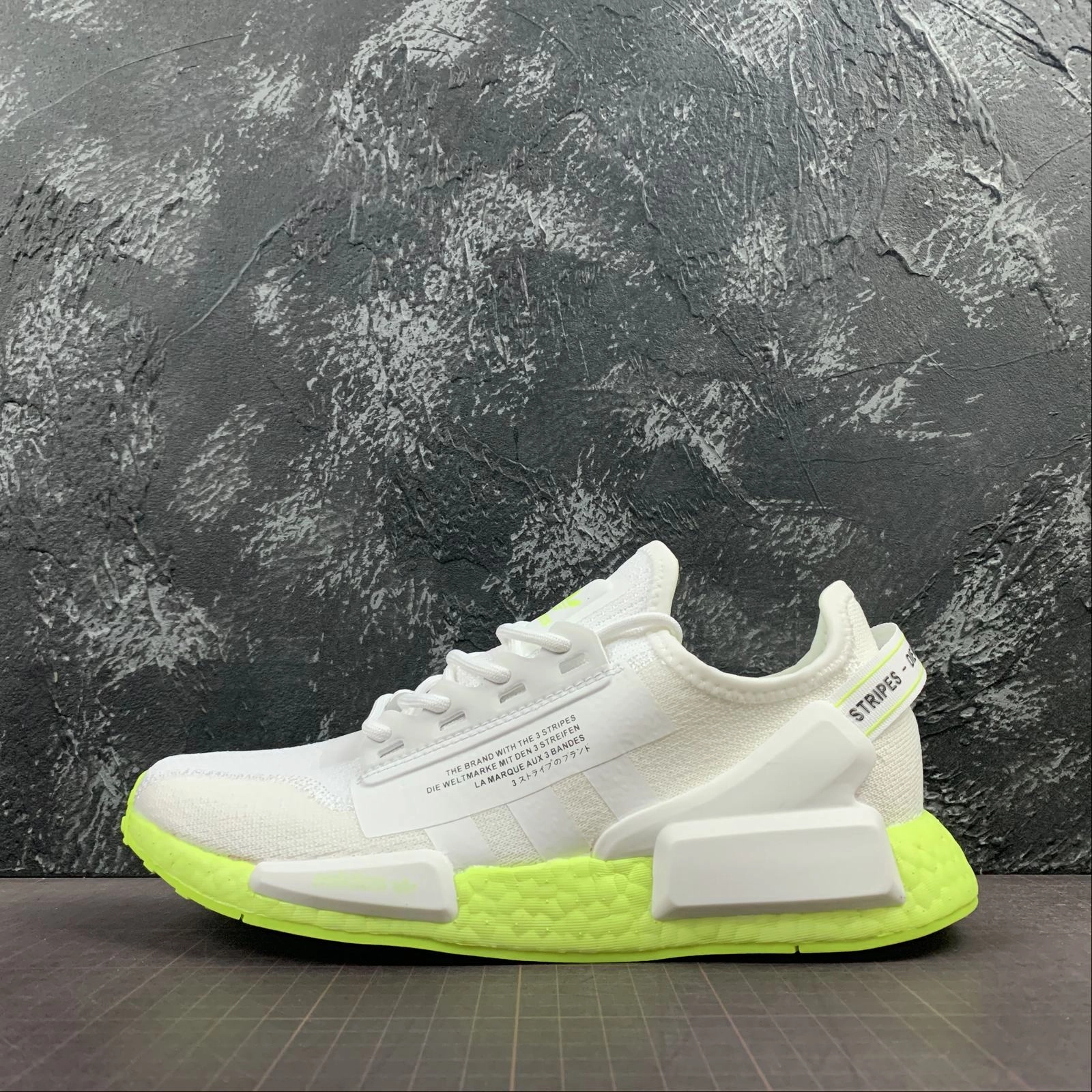 Adidas NMD R1 V2 White Solar Yellow impact - resistant midsole shoes Fashionable - design