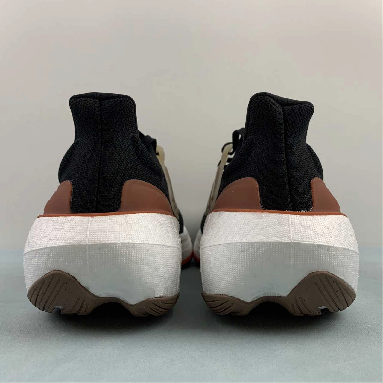 UltraBoost Light Core Black Wonder Taupe Grey Six HQ6344 raised - heel shoes