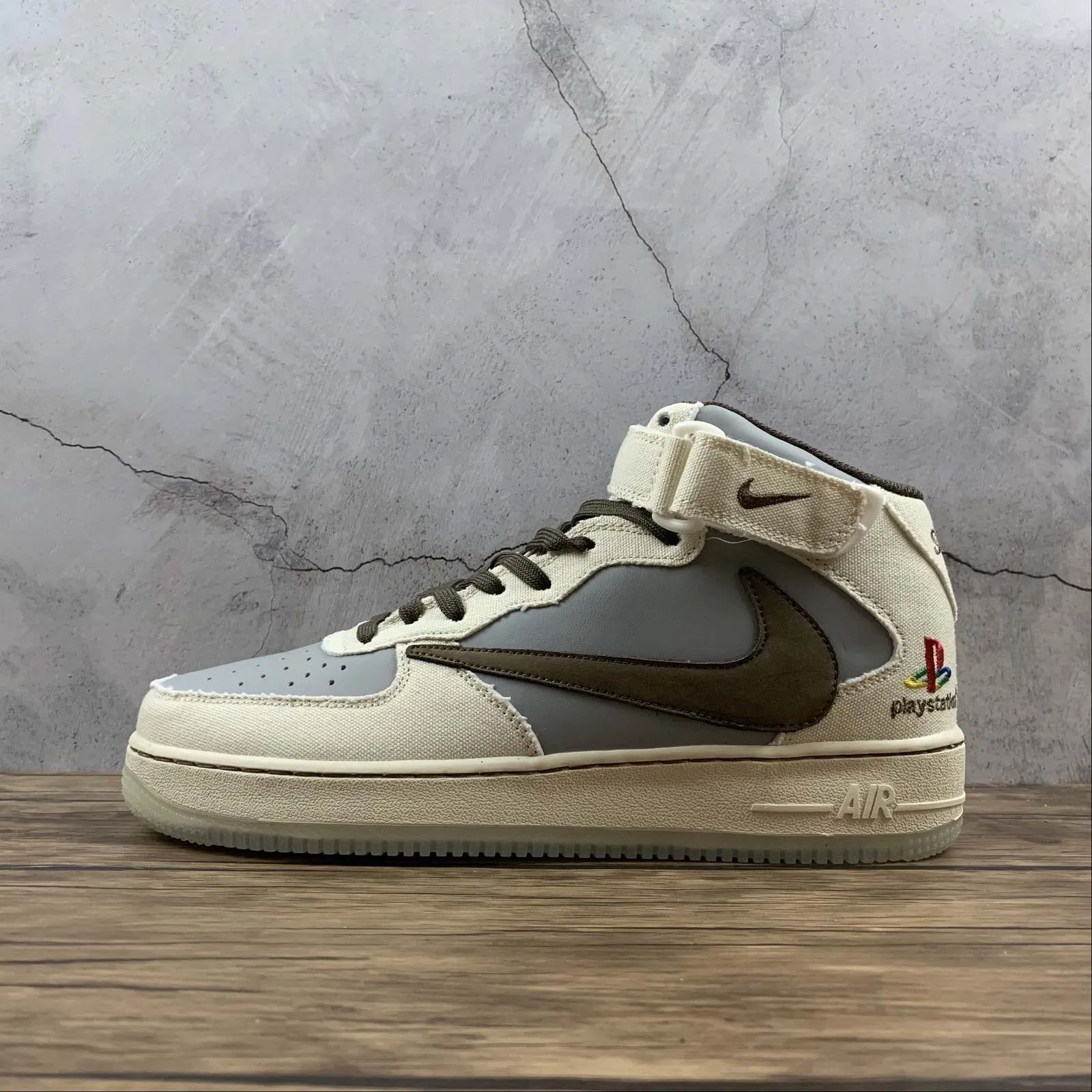 Breath Motion Chill Time Air Force 1 07 Mid TS PS5 Beige Grey Brown BQ5828-202