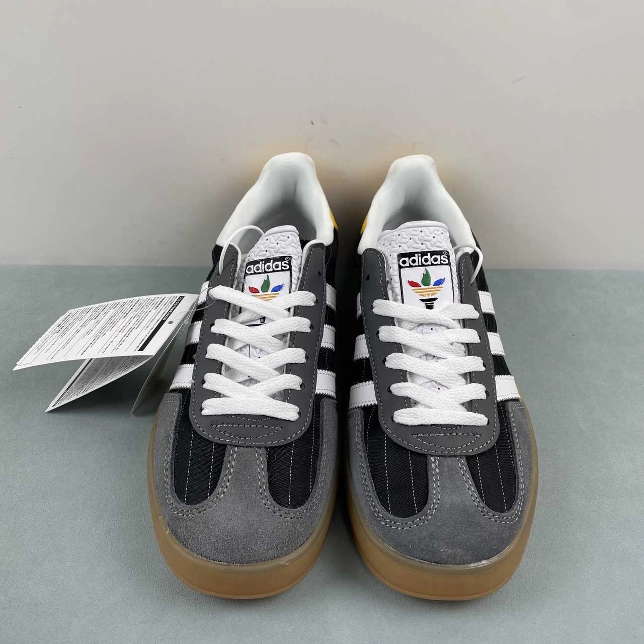 Adidas Gazelle Indoor Black White Yellow Gum IF9641 Tunnel Step
