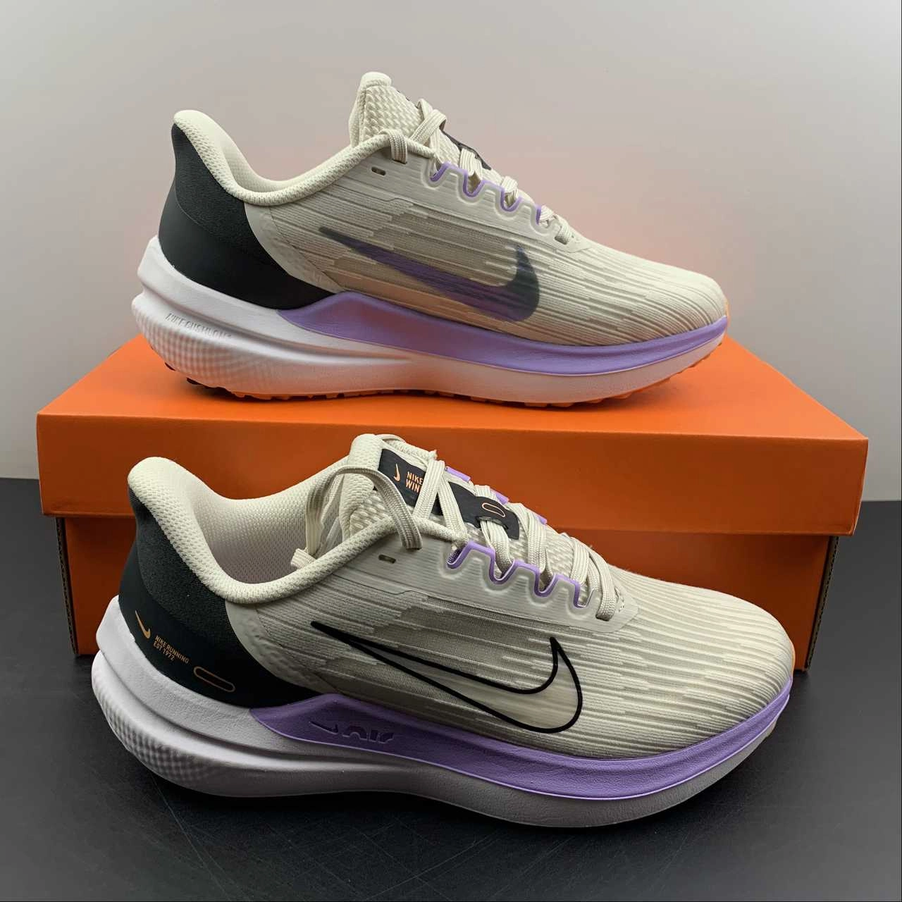 Air Winflo 9 Beige Black Light Purple DD8686-103 Body Movement