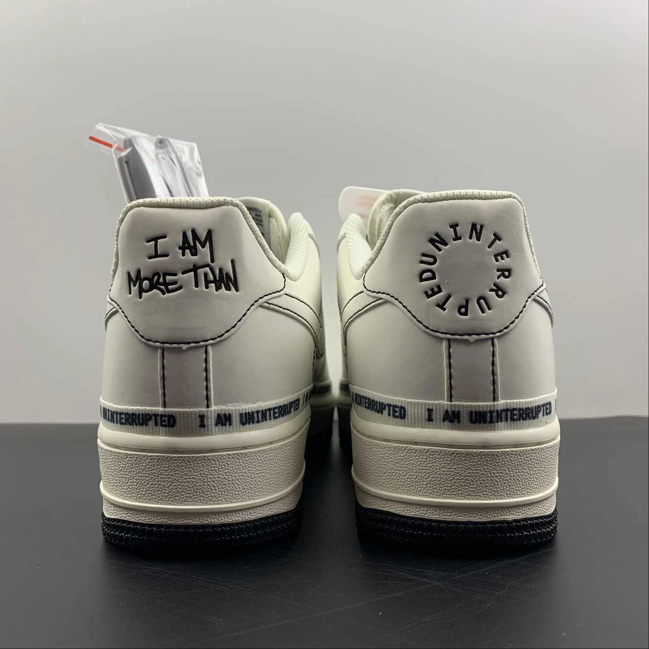 Air Force 1 07 Low x Uninterrupted MORE THAN White Black UY5696-332 Quick Gear