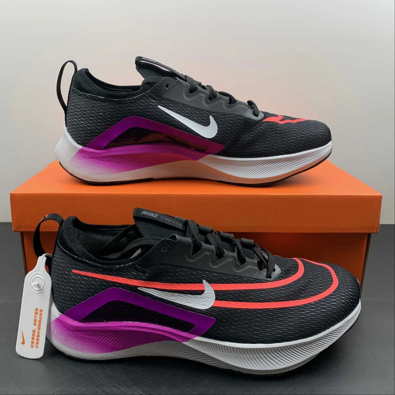 Zoom Fly 4 Black Anthracite-Hyper Violet CT2392-004 Power Moves Low-profile structure improves reaction time