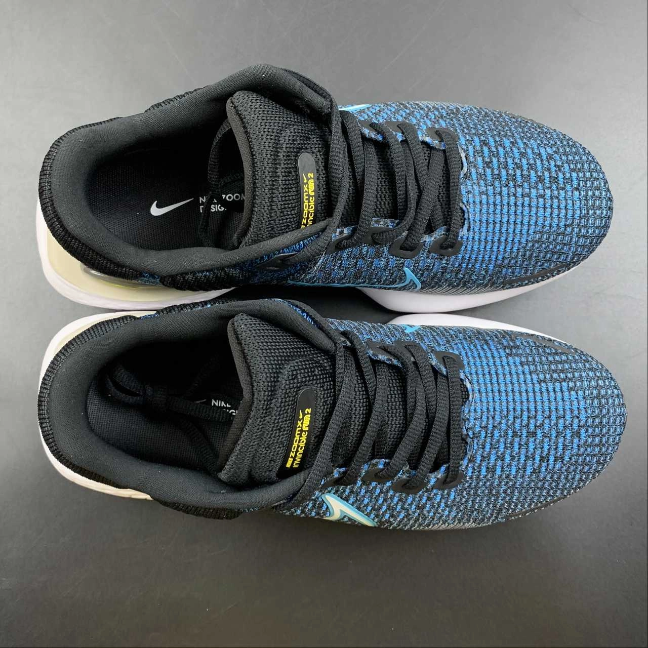 ZOOMX Invincible Run FK 2 Black Blue DH5425-003 Ankle Fit Padded Tongue
