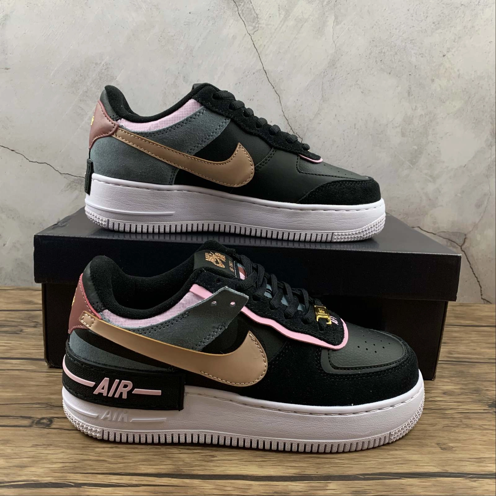 Air Force 1 Shadow Black Light Arctic Pink CU5315-001 Leap Run snow walk