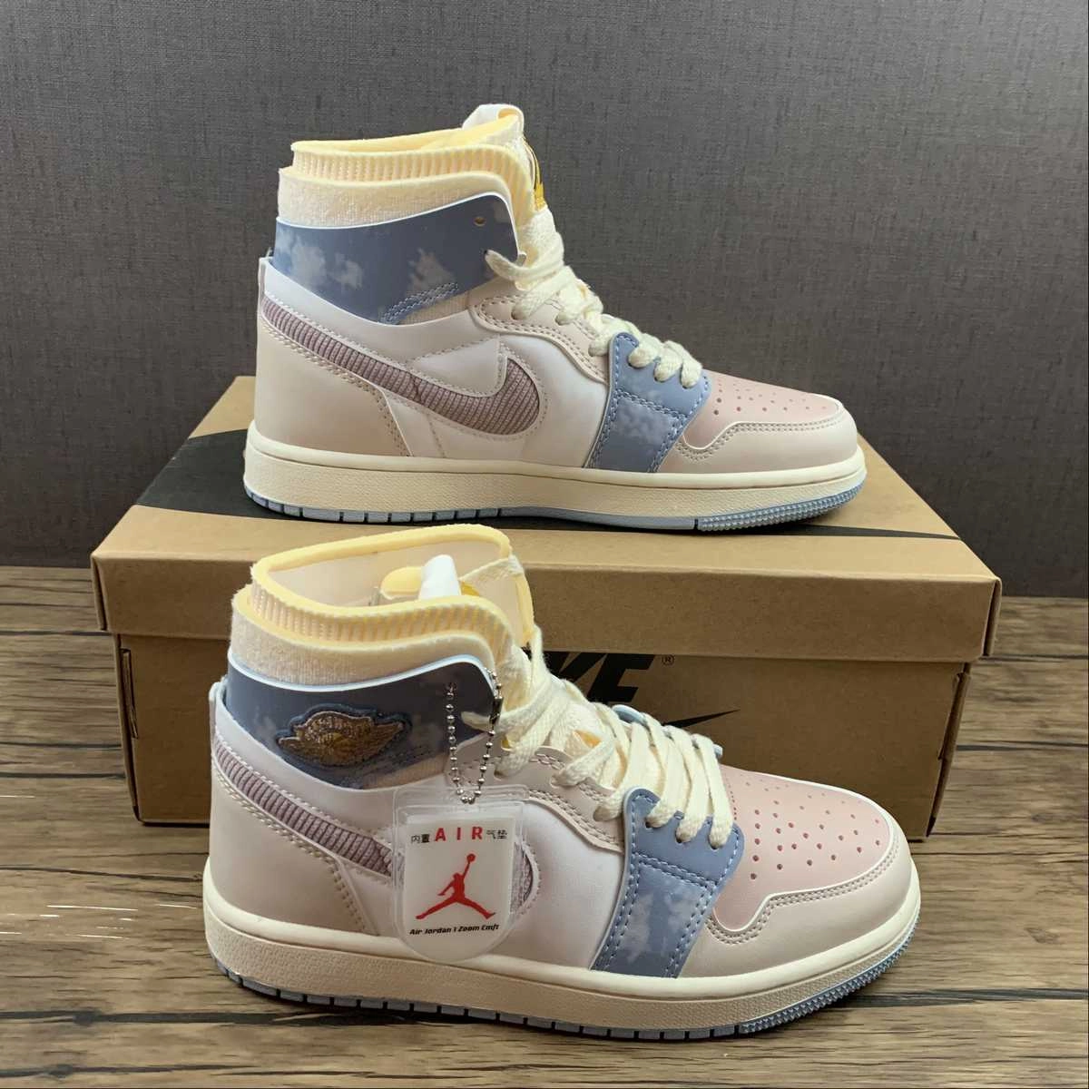 Air Jordan 1 High Zoom Comfort Pink Oxford Plum Fog Summit White DQ5092-651 Ventilated Midsole