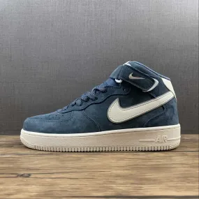 Leaf Hike Clear Run Air Force 1 07 Mid Suede Navy Blue White AA1118-007