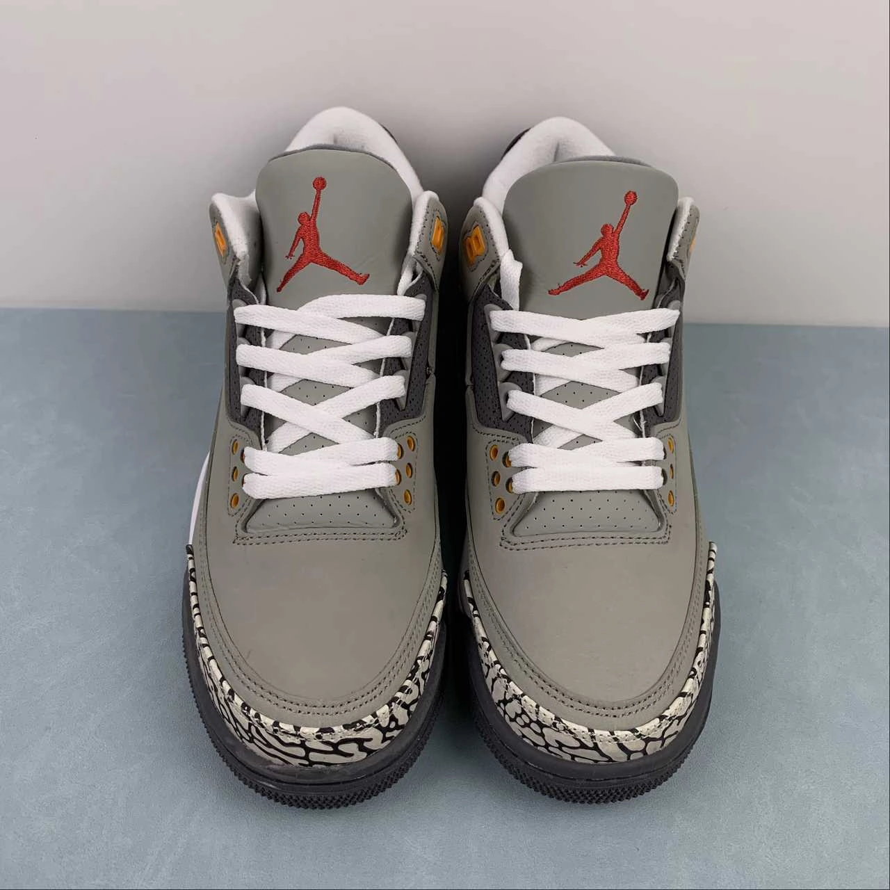 Air Jordan 3 Retro Cool Grey Light Graphite Orange Peel Sport Red CT8532-012 Clean Style Sneaker Style