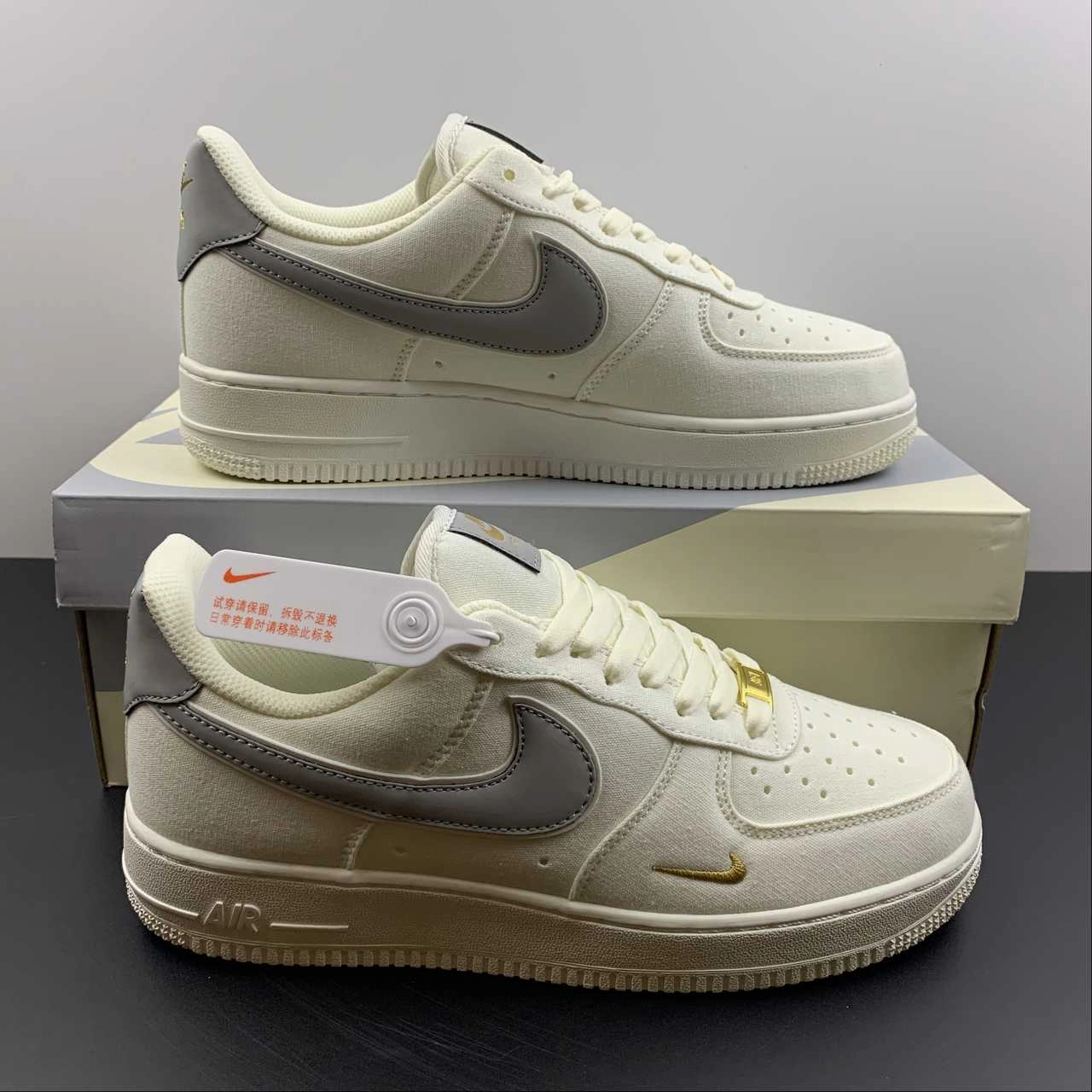 Air Force 1 07 Low Ice Blue Cream Gold MN5696-009 Warm Liner