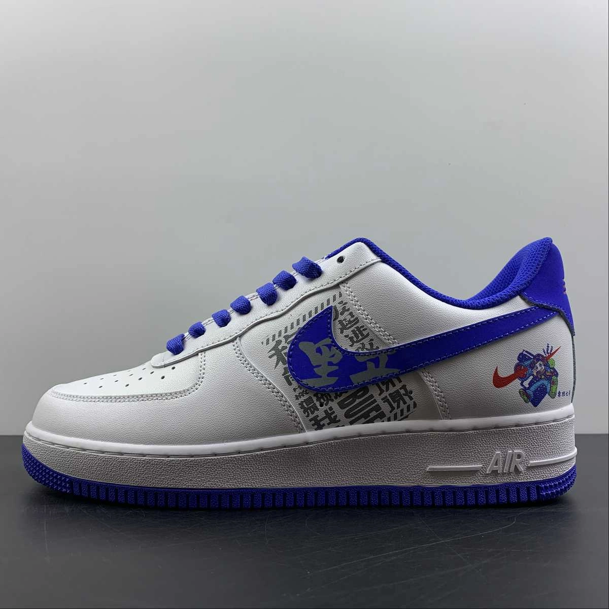Air Force 1 Low White Sapphire Blue AF1234-007 Metal Pop Light Layers