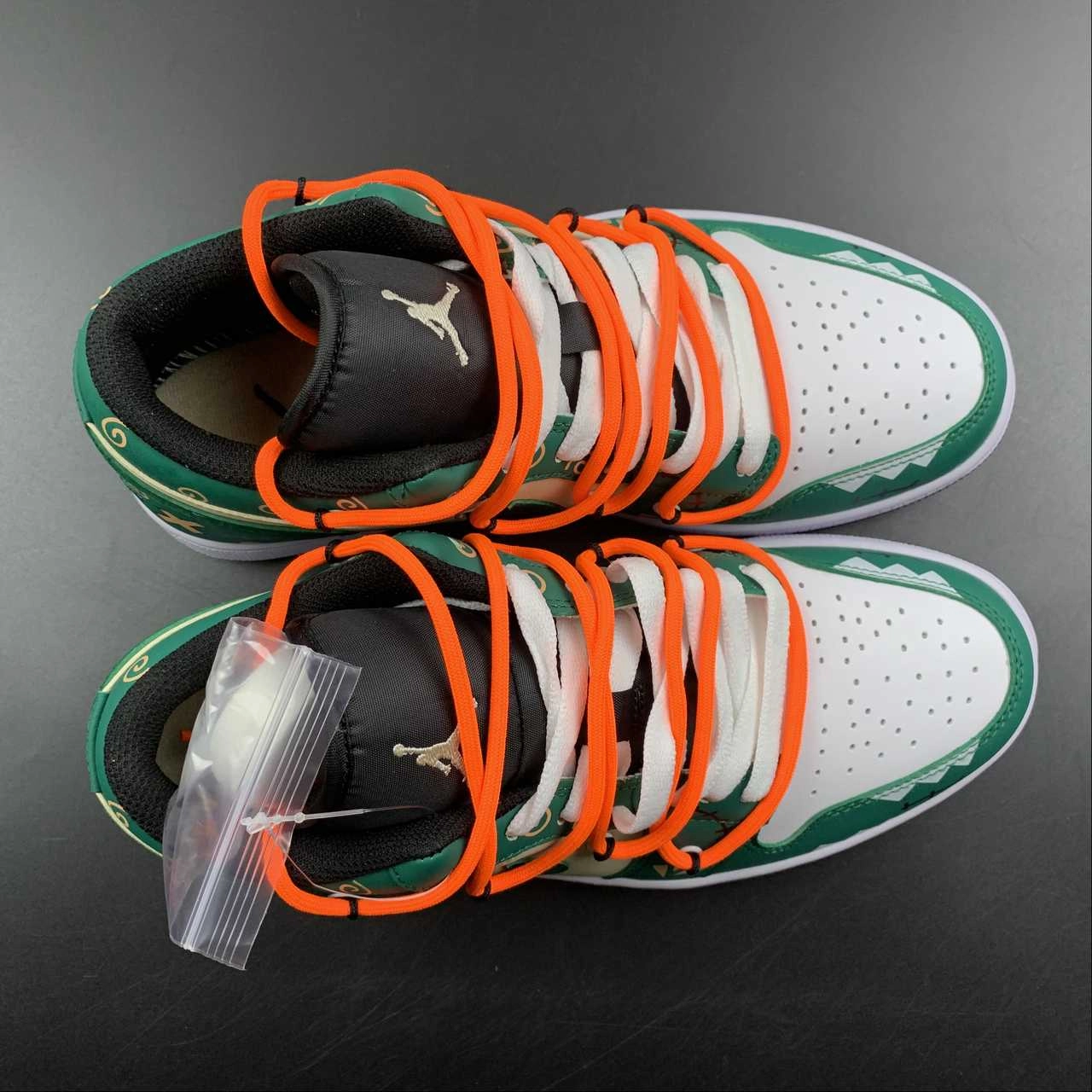 Movement Support Gym Routine Air Jordan 1 Low ??Youth Campus Time?? Green White Orange 553558-062