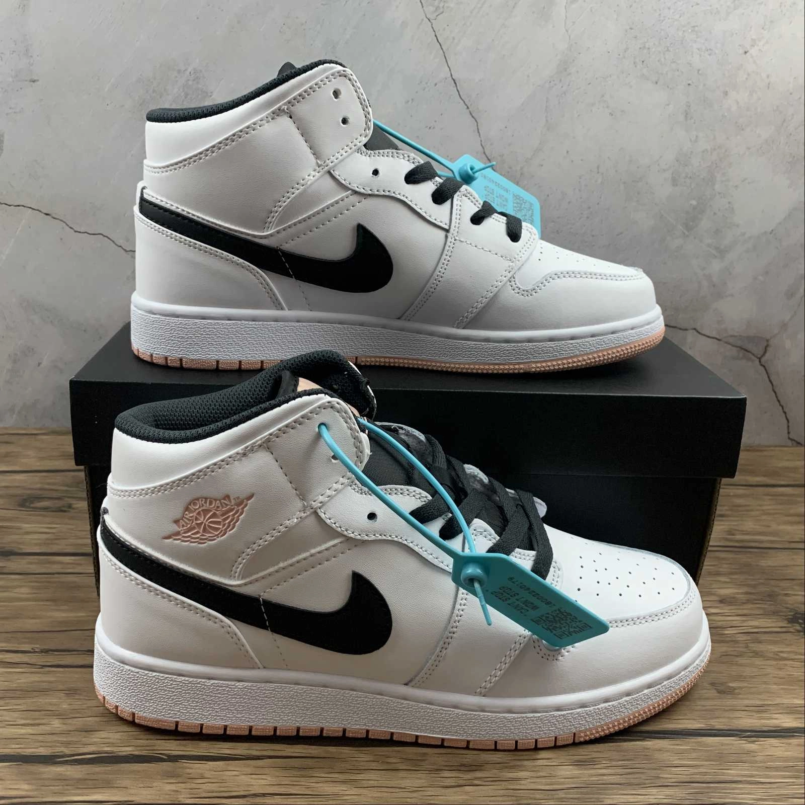 Air Jordan 1 Mid White Anthracite-Arctic Orange (2021) Comfy Step Heat Sealed Overlays