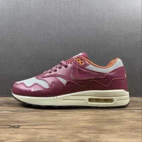 running for speed shoes Patta x Air Max 1 Waves Rush Maroon Metallic Silver DO9549-001