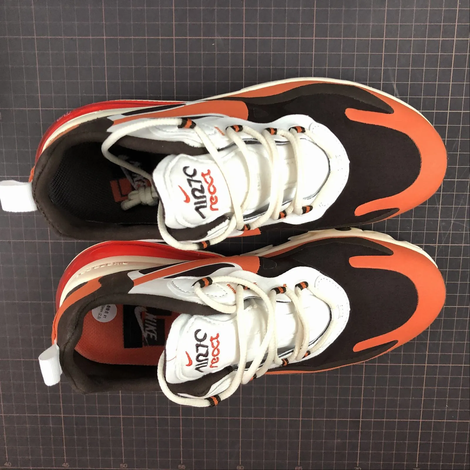 Air Max 270 React Orange Coffee White CT2864-300 environment - specific shoes midfoot - support running gear