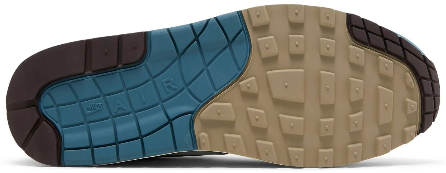 Nike Air Max 1 x Patta Noise Aqua running in a bike lane area shoes animal - print - design shoes