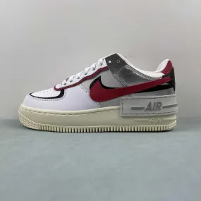 Street Glide Soft Sole Shoes Air Force 1 Shadow White Silver Red FN6335-100