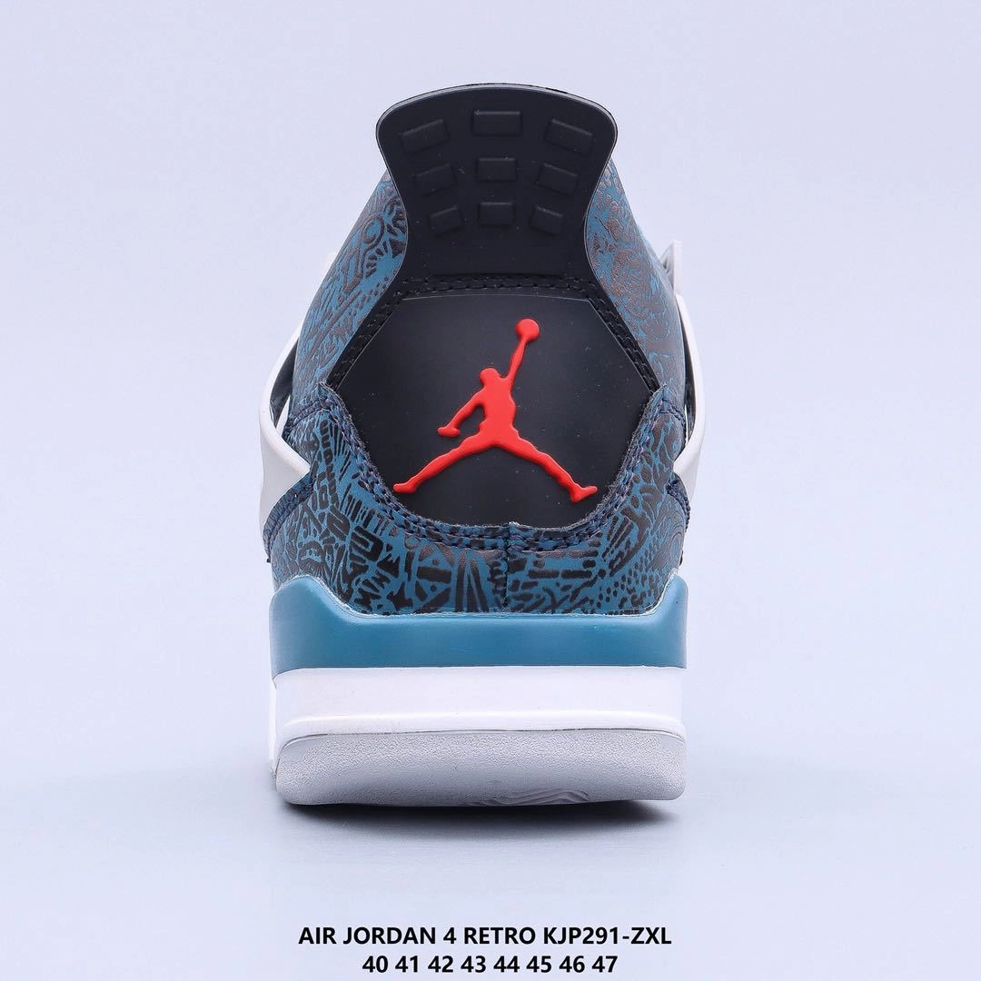 Boosted style Dynamic Flex Grooves Air Jordan 4 Retro Laser Green Deep Ocean Black Fire Red KJP291-ZXL